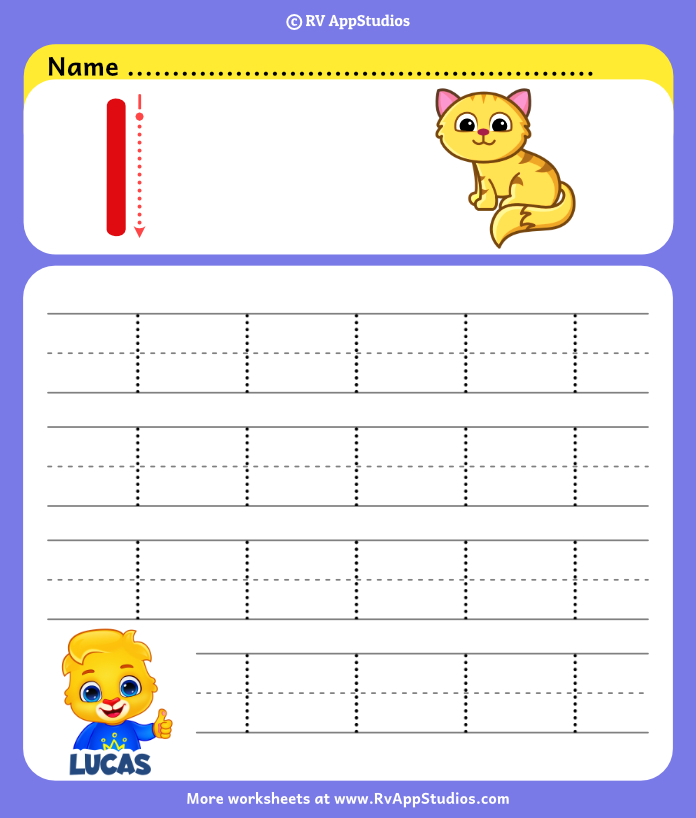 Number 1 Tracing Worksheets | Count and Trace Number 1