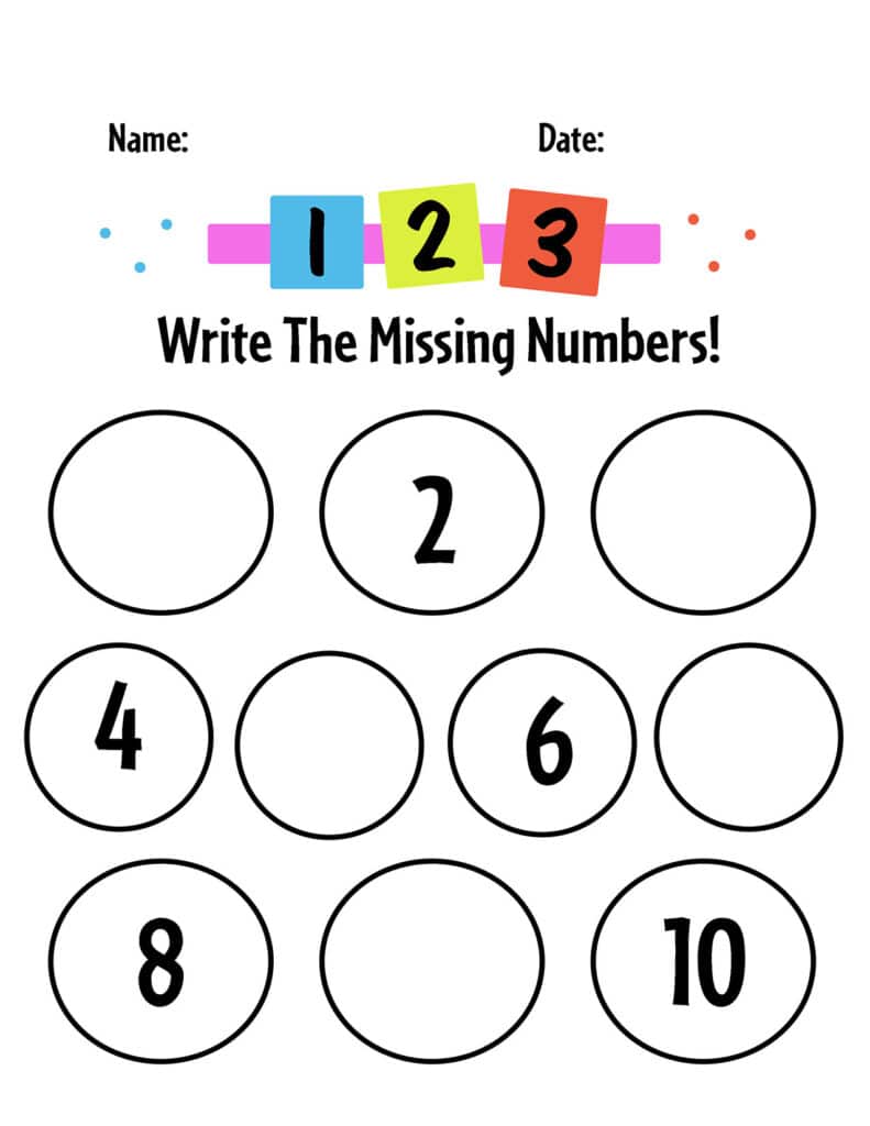Free Printable Missing Numbers Worksheets! (1-20) ⋆ The Hollydog Blog