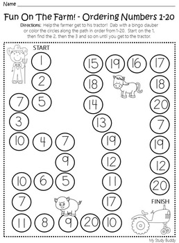 worksheet numbers 1 20