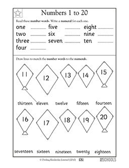 worksheet numbers 1 20