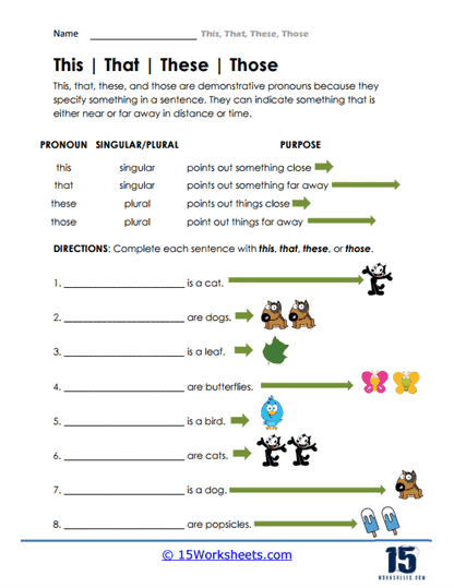 This, That, These, Those Worksheets - 15 Worksheets Library