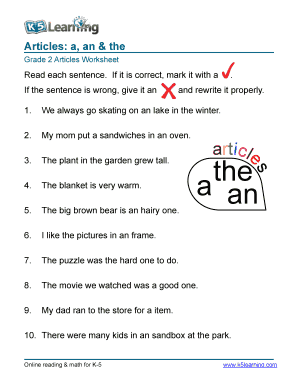 worksheet on a and