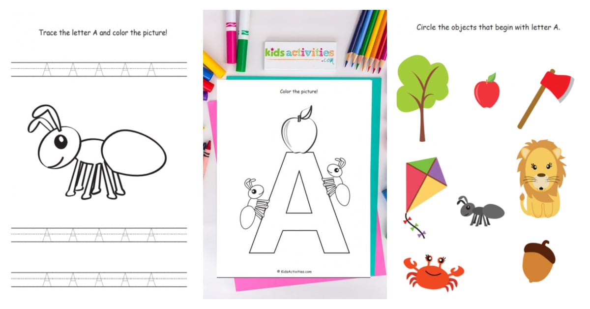 Free Letter A Worksheets for Preschool &  Kindergarten | Kids ...
