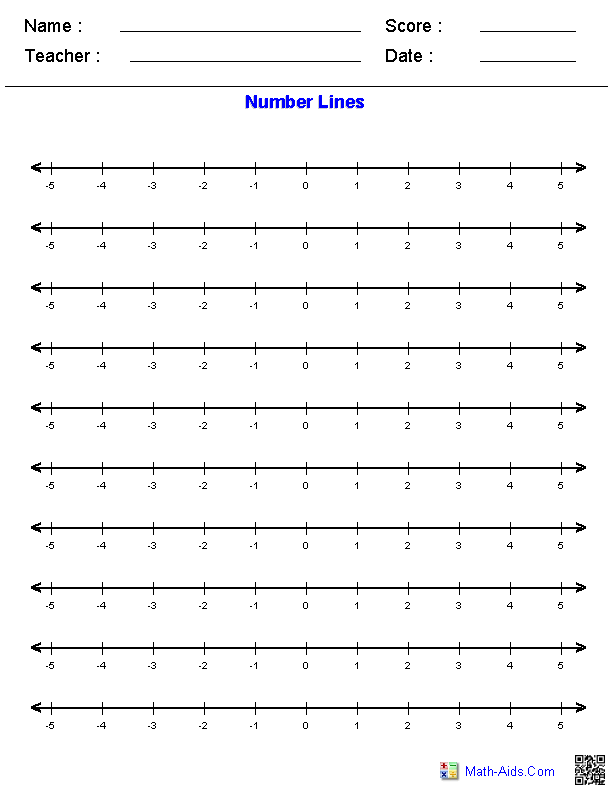 Number Line Worksheets | Dynamic Number Line Worksheets