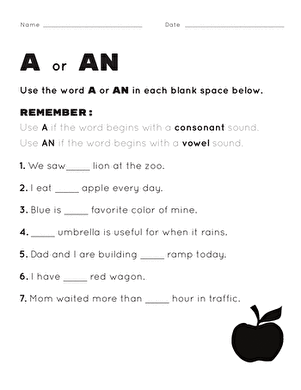 worksheet on a