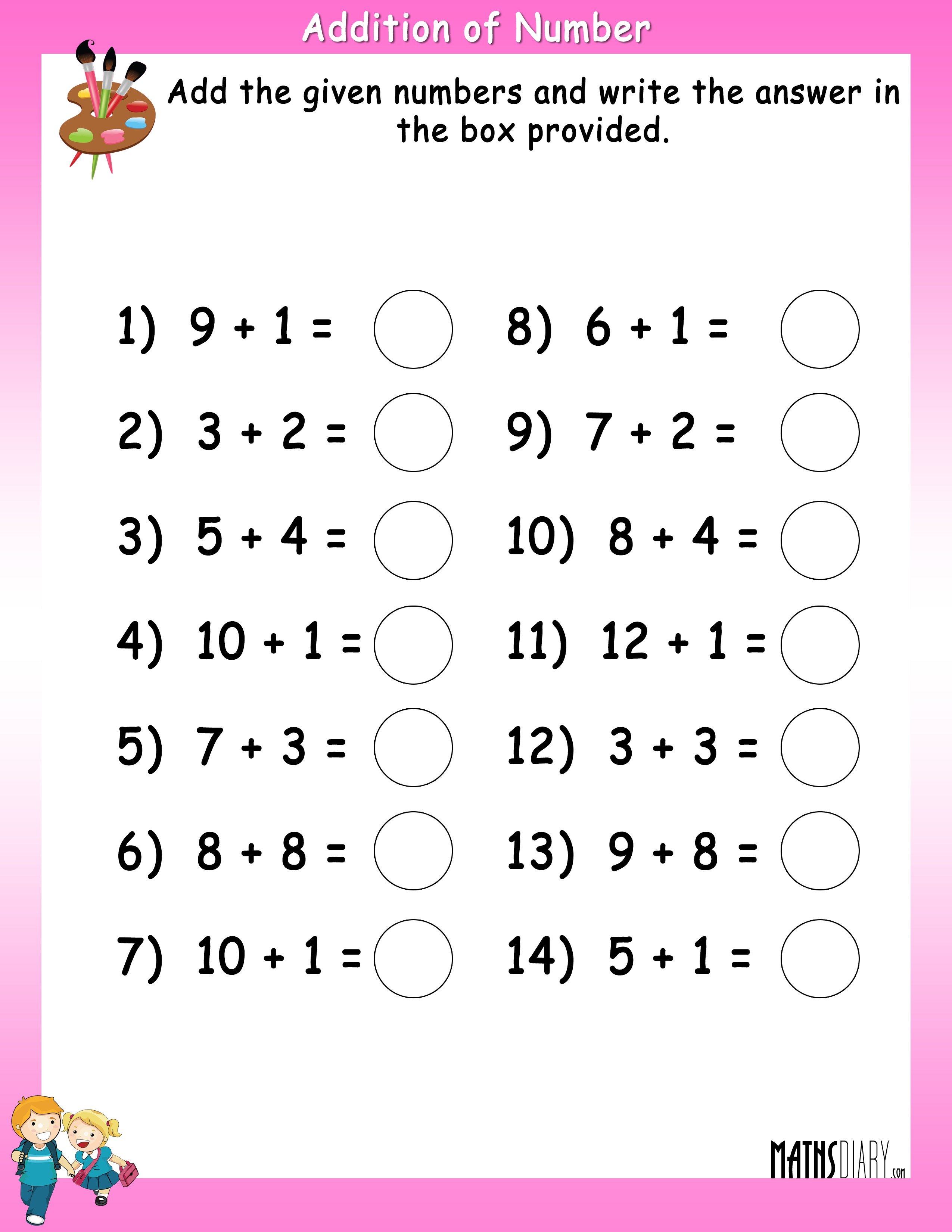 worksheet on addition and subtraction for grade 2