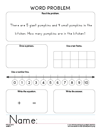 worksheet on addition word