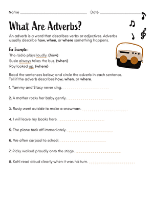 What Are Adverbs? | Worksheet 