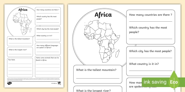 Africa Fact File Template, African Countries (teacher made)