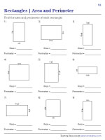 worksheet on area and perimeter