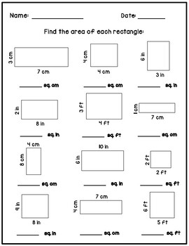 Area Worksheet Freebie! by Miss Furmans Math worksheets library