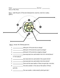 worksheet on atoms