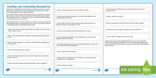 KS2 RSE Boundaries in Relationships Activity for Children