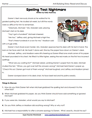 Anti-Bullying Worksheets &  Activities