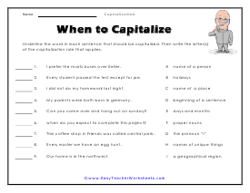 Capitalization Worksheets