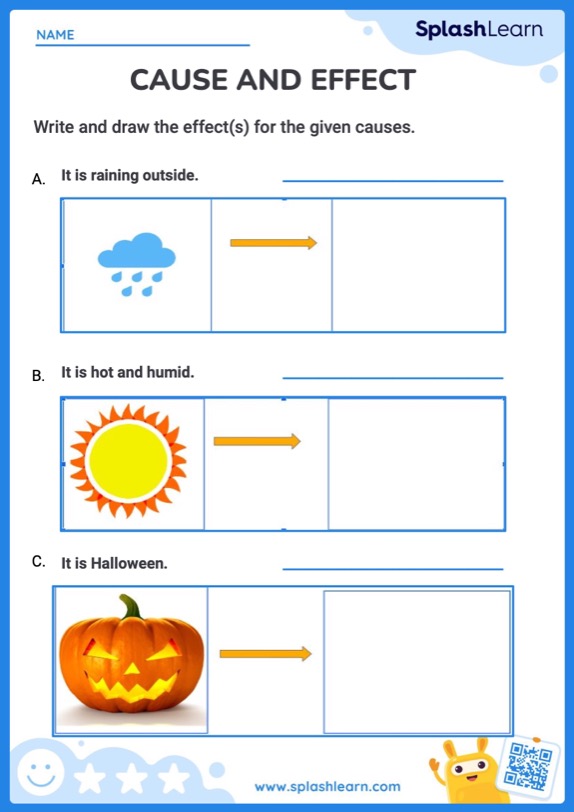 Lets Link the Cause and Effect ELA Worksheets SplashLearn