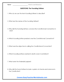 worksheet on checks and balances