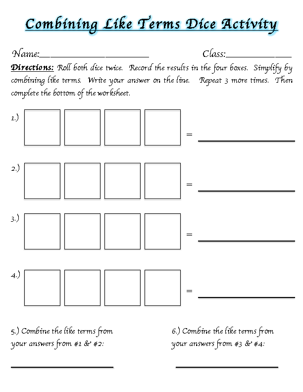 Combining Like Terms