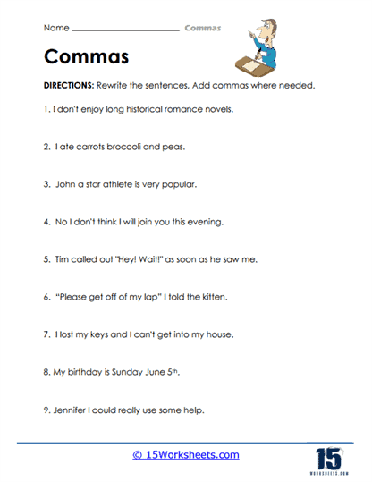 Commas Worksheets - 15 Worksheets Library