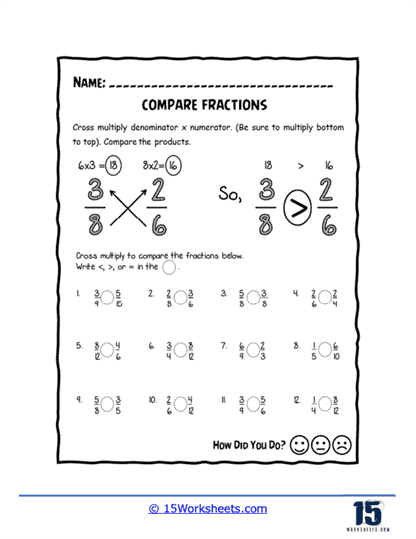Comparing Fractions Worksheets - 15 Worksheets Library