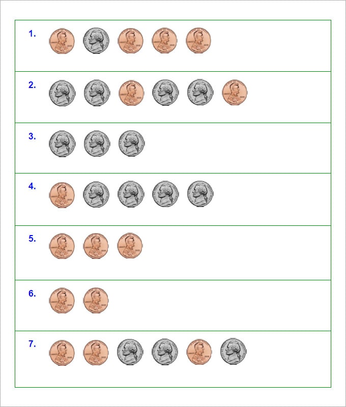 worksheet on counting money for