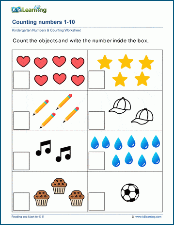 Free Preschool &  Kindergarten Numbers &  Counting Worksheets ...