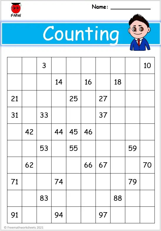 worksheet on counting