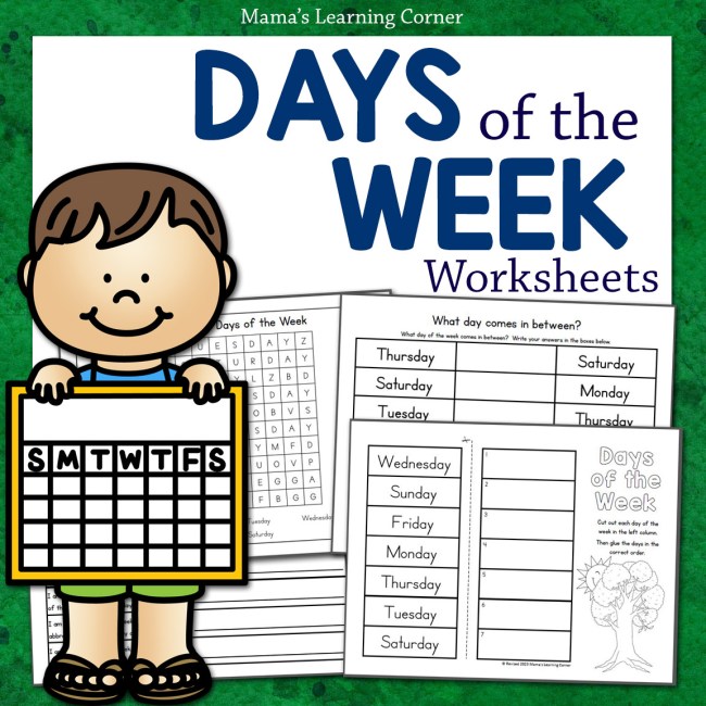 worksheet on days of