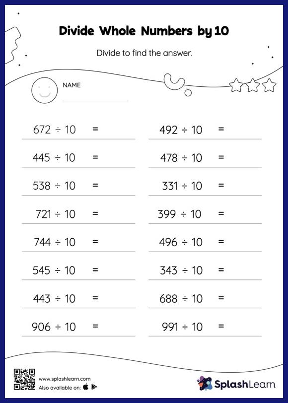 Divide decimals by powers of 10 Worksheets for Kids Online ...