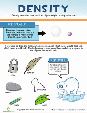 All About Density | Worksheet 