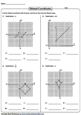 Dilation with Center at Origin | Dilation Worksheets
