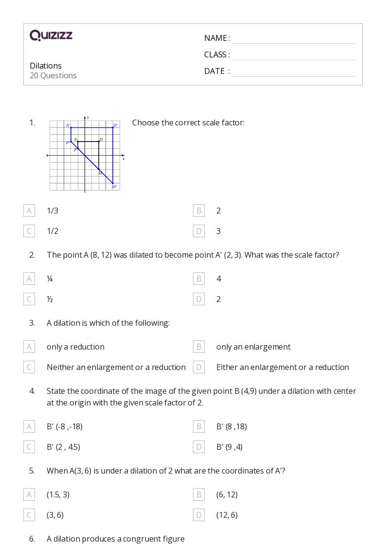 50+ Dilations worksheets for 8th Grade on Quizizz | Free &  Printable