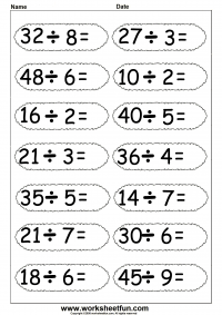 Division / FREE Printable Worksheets - Worksheetfun