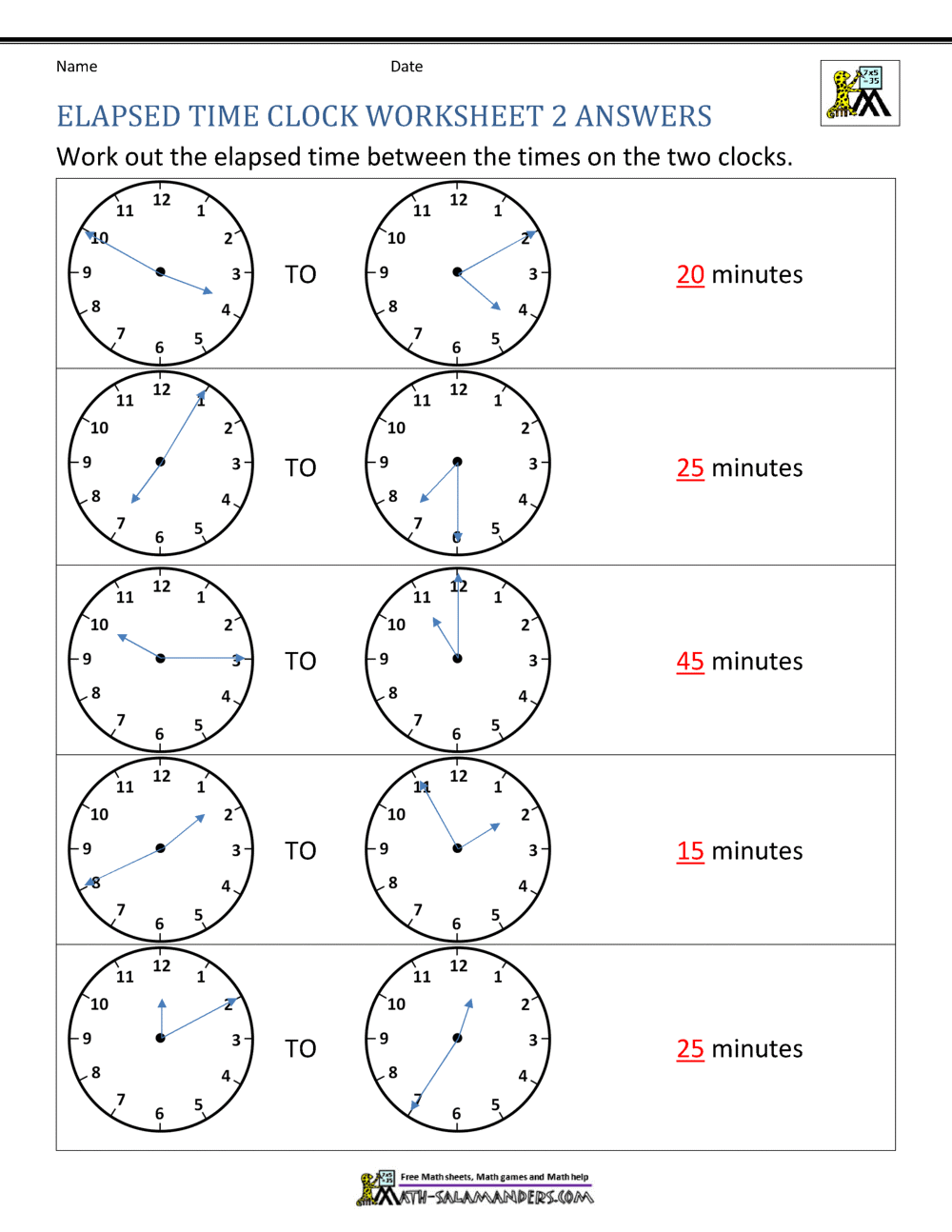 worksheet on elapsed time for grade 2