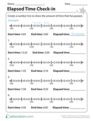 worksheet on elapsed time for