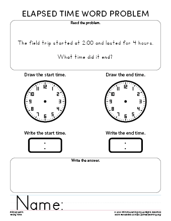 worksheet on elapsed time for