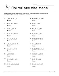 Mean Worksheets