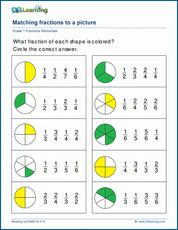worksheet on fractions for