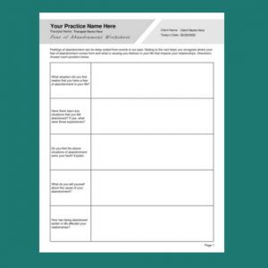 worksheet on handling fear