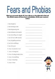 worksheet on handling fear