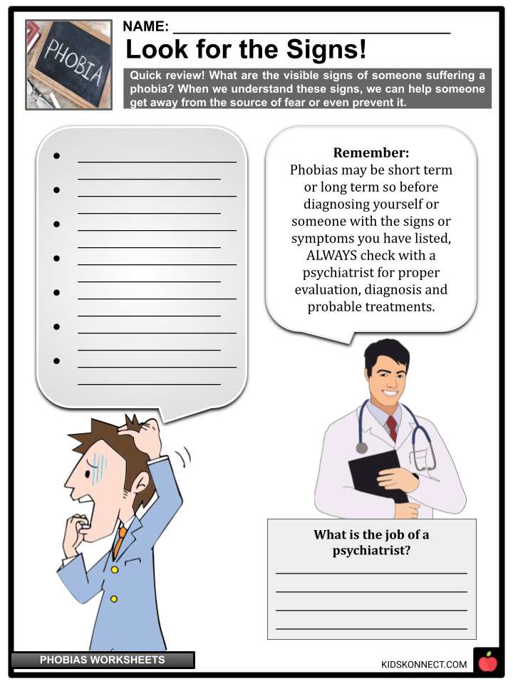 worksheet on handling fear