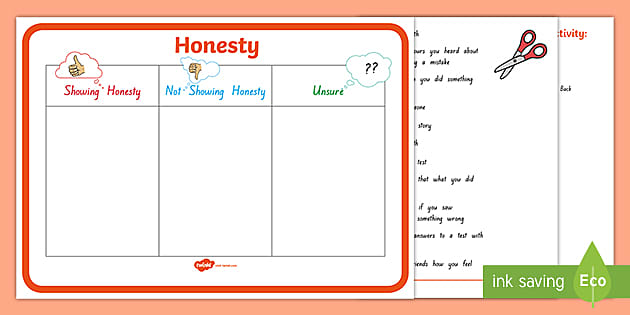 Philosophy Values - Honesty Activity Pack (Lehrer gemacht)