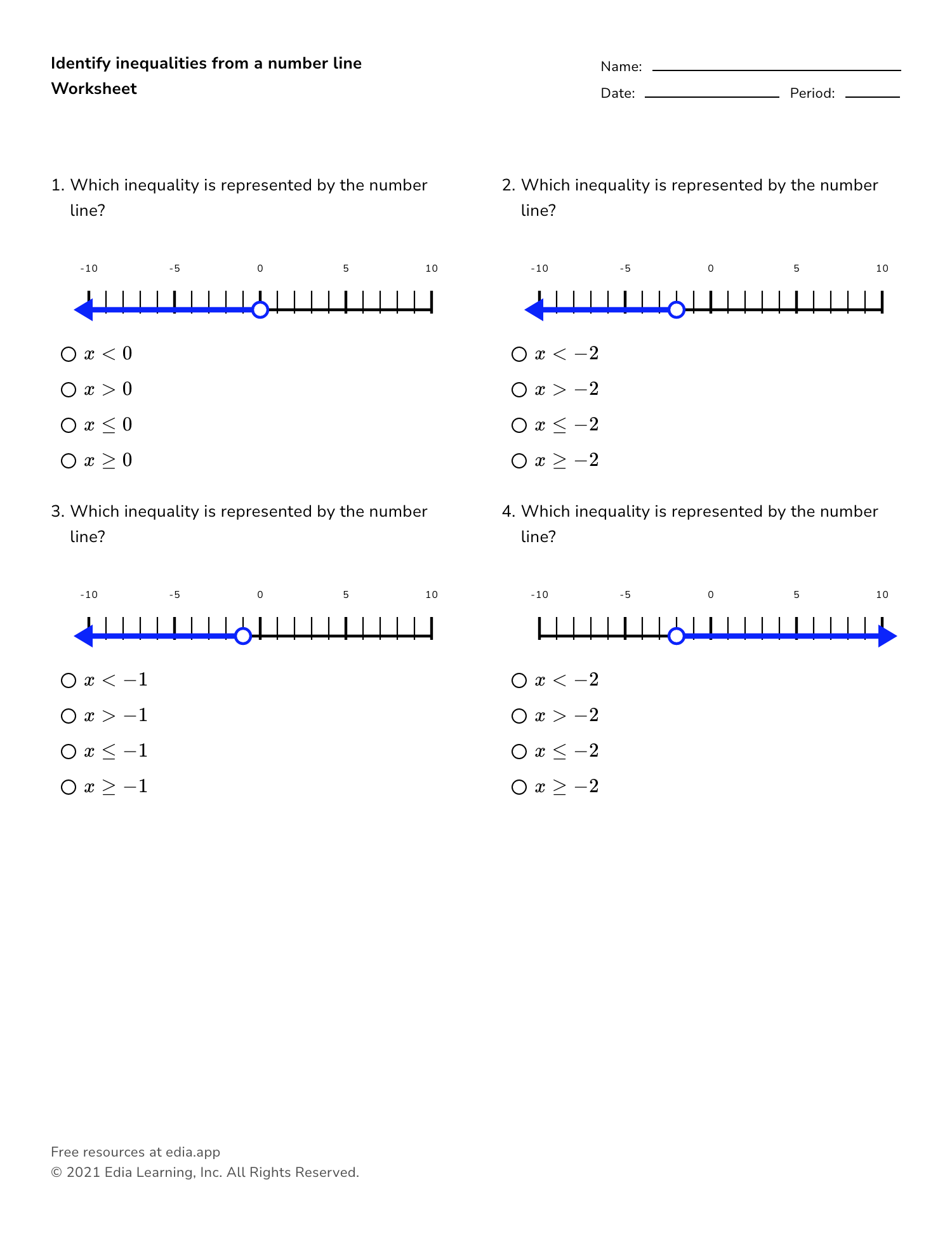 Edia | Free math homework in minutes - Worksheets Library