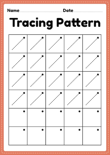 Premium Vector | Tracing pattern right slanting lines worksheet ...