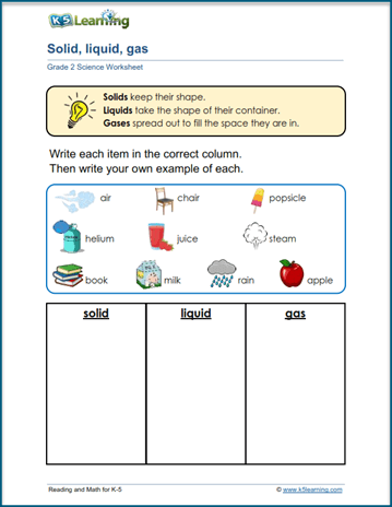 States of Matter Worksheets | Worsheets library