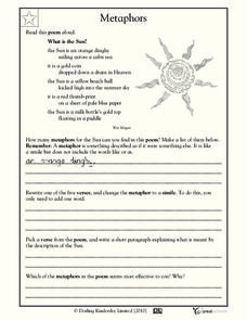 worksheet on metaphor