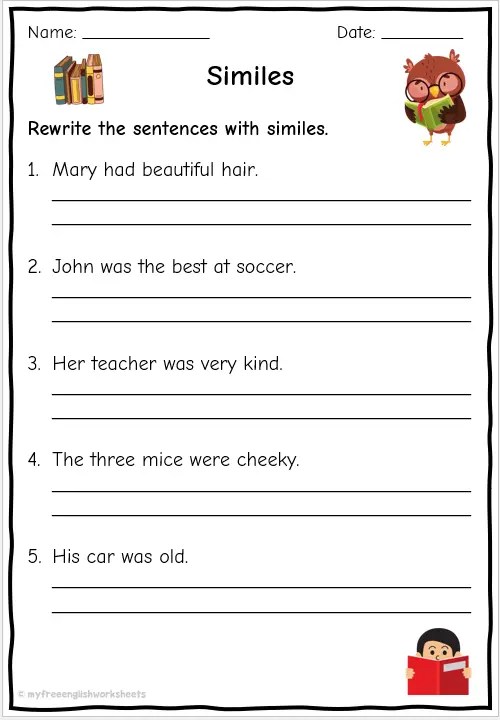 Simile Worksheets - Simile or Metaphor | Free English Worksheets