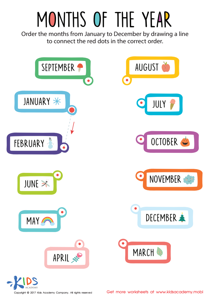 worksheet on months of the