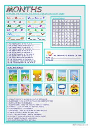379 Months English ESL worksheets pdf &  doc
