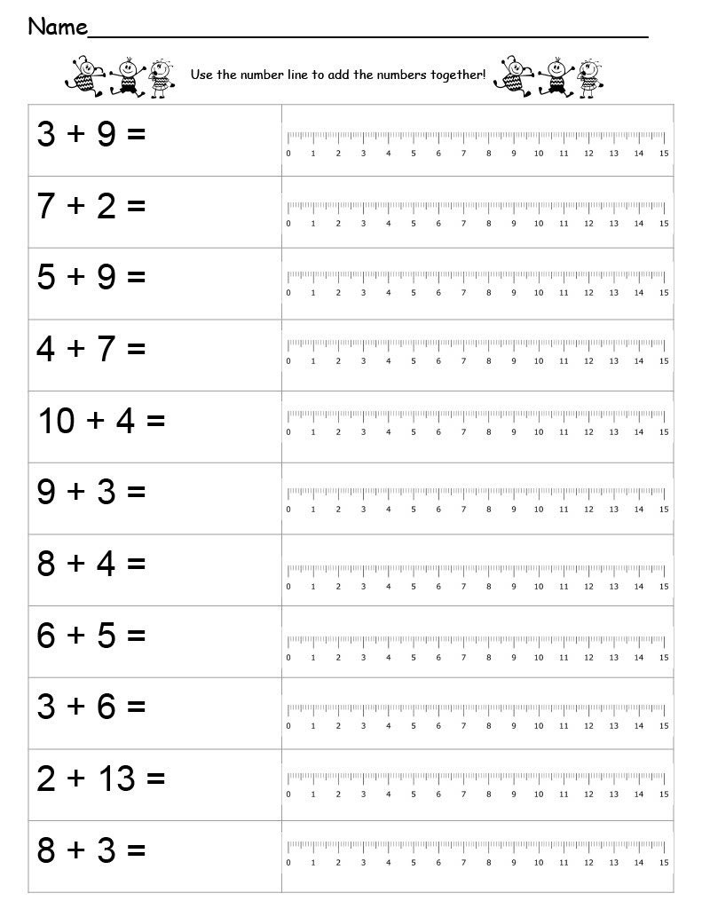 10 Printable Worksheets Number Line Addition. Addition Using a ...